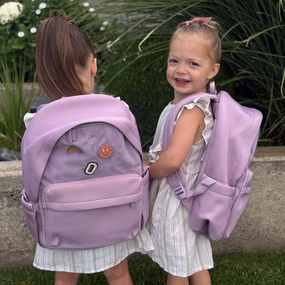 Customizable Play-proof Kids Backpack In Rain Gray | Soft Neoprene, Roomy Interior & 50+ Velcro Patches | Ages 3-12